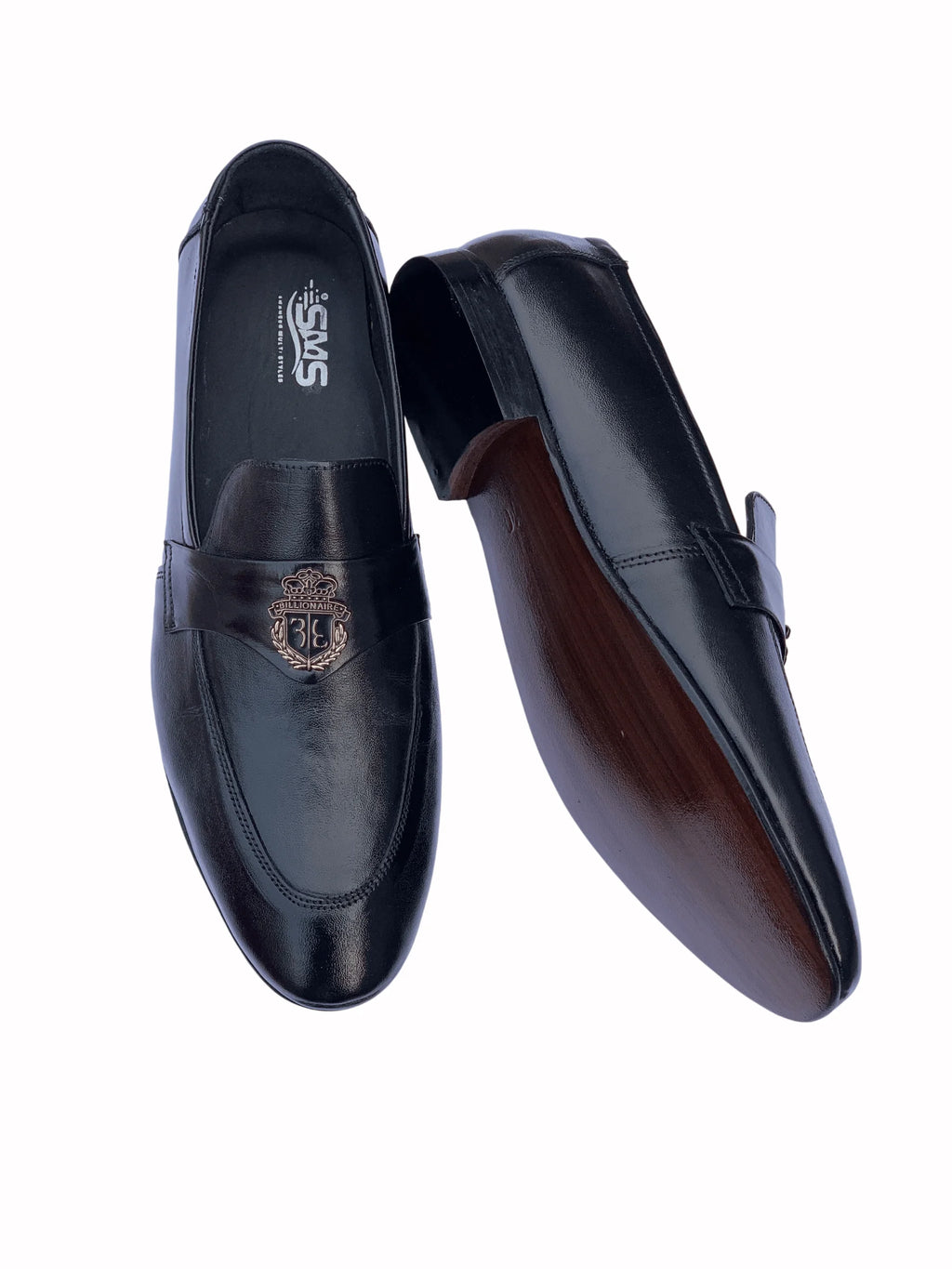 Black Leather Buckle Strap Shoe – Men's Office & Casual Wear