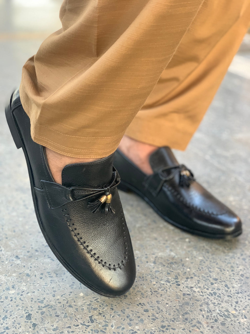 Black Leather Tassel Moccasin – Men's Formal & Casual Shoe