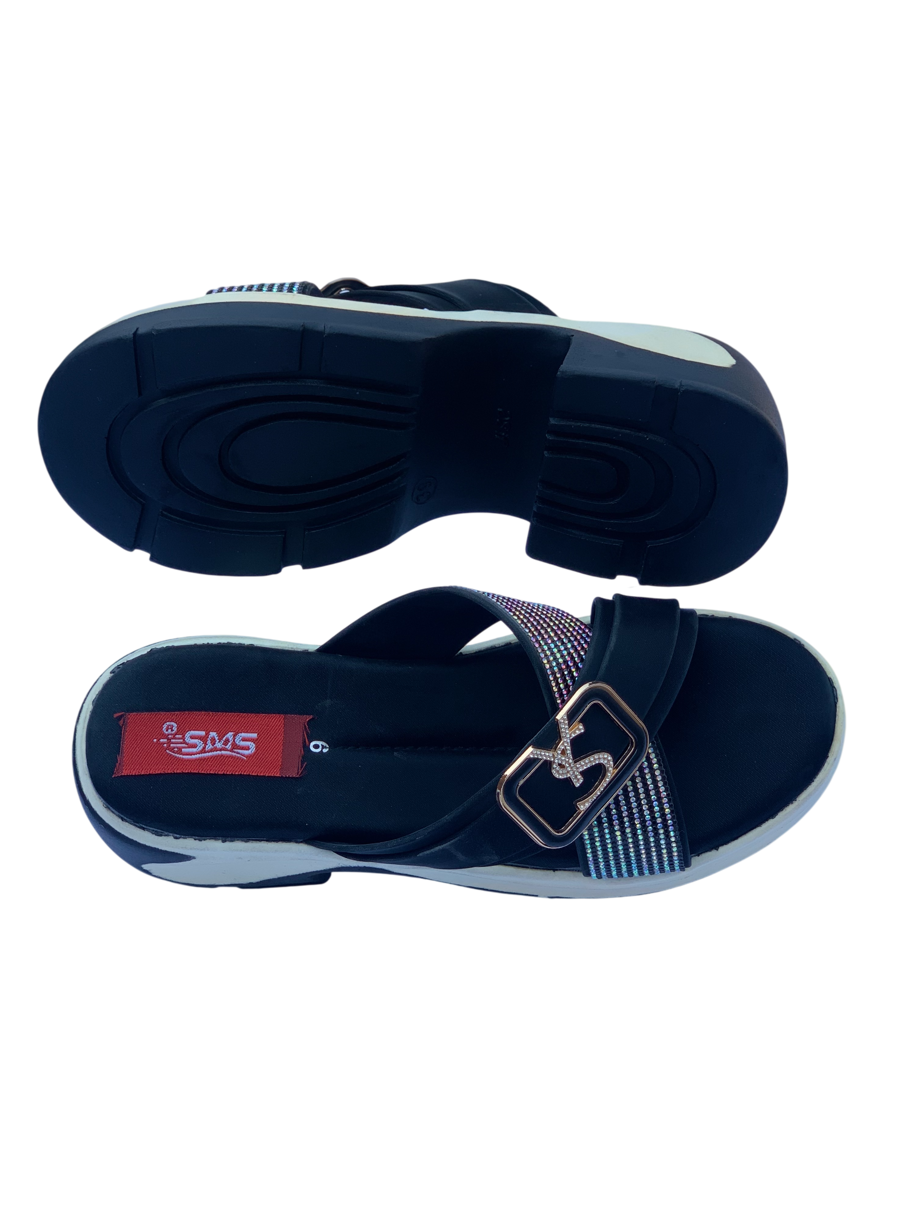 Black Ladies PU Sole Chappal – Trendy & Comfortable Women's Daily & Occasion Footwear (SL-LC-4206)