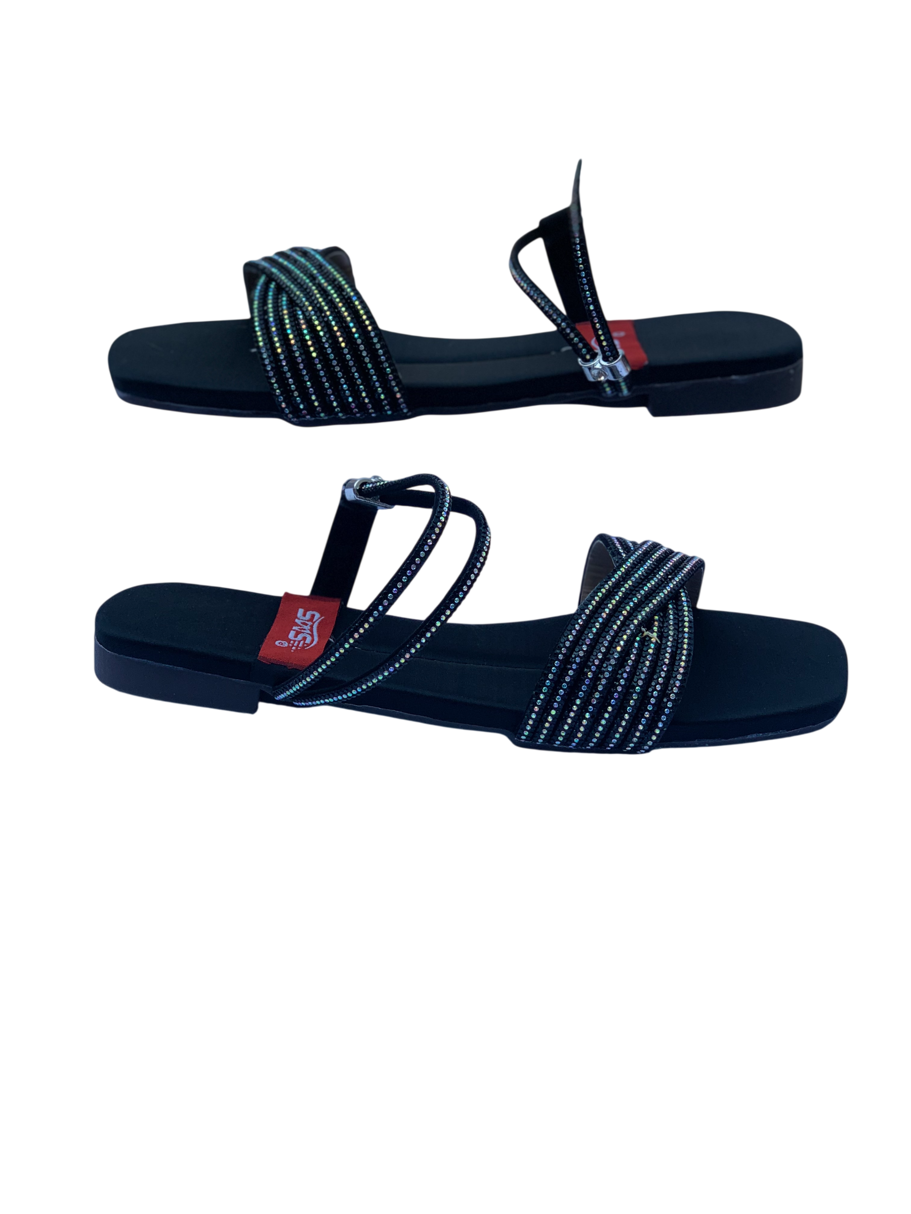 Ladies Black Fancy Sandal – Chic & Versatile Women's Party Wear