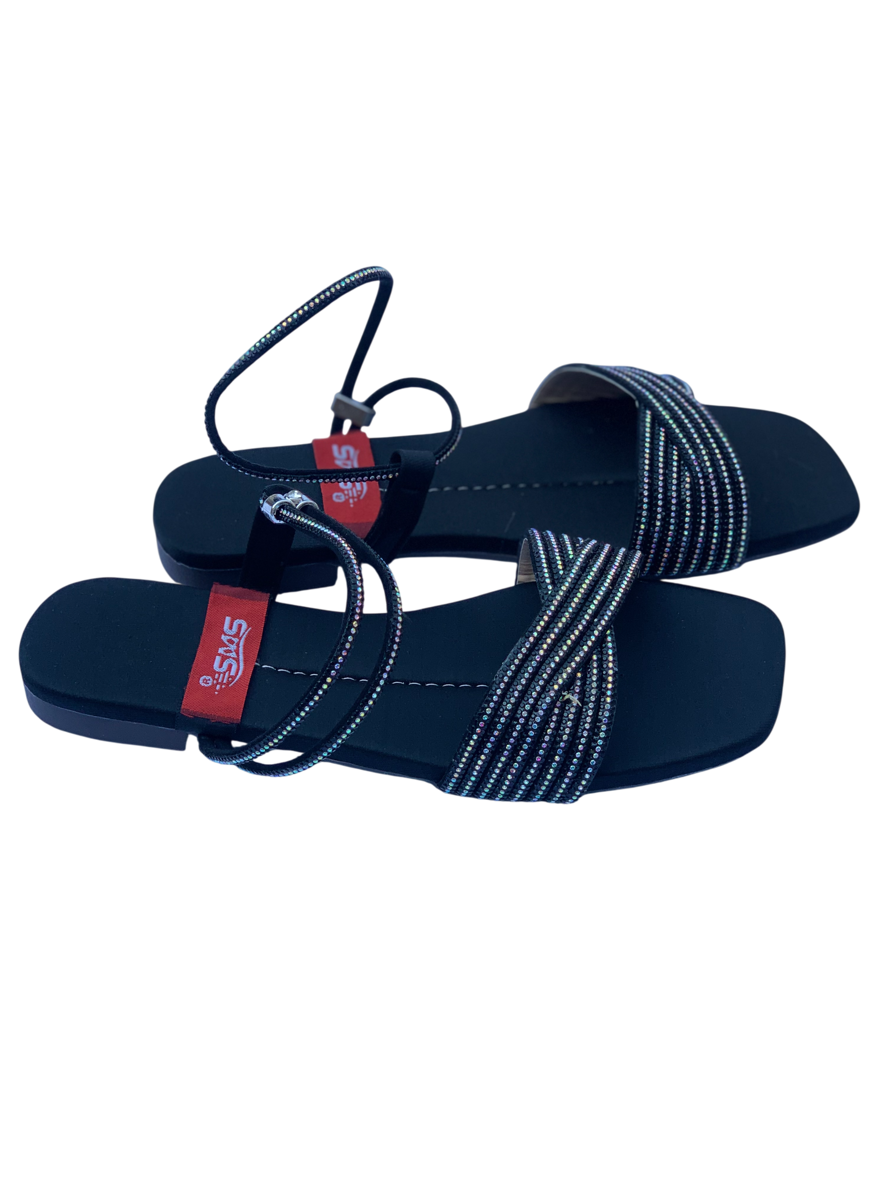 Ladies Black Fancy Sandal – Chic & Versatile Women's Party Wear