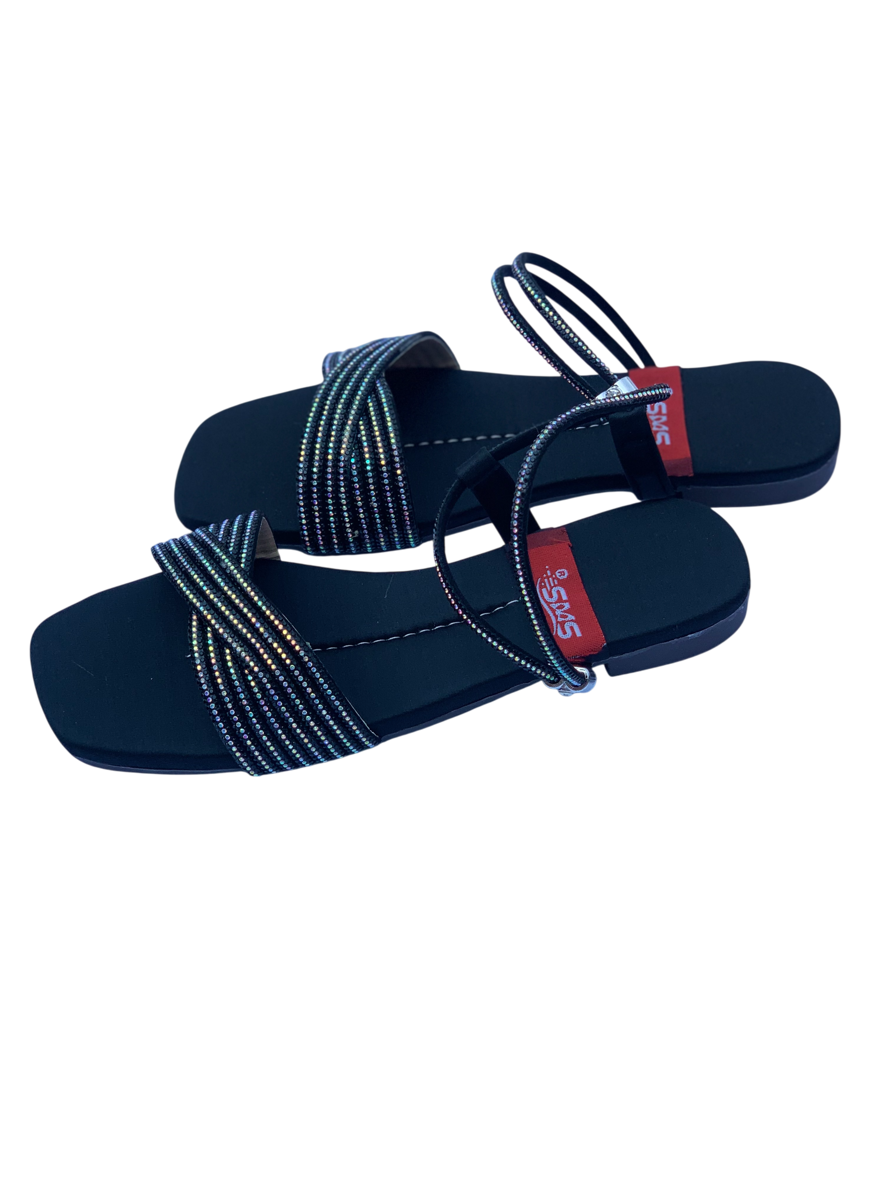Ladies Black Fancy Sandal – Chic & Versatile Women's Party Wear