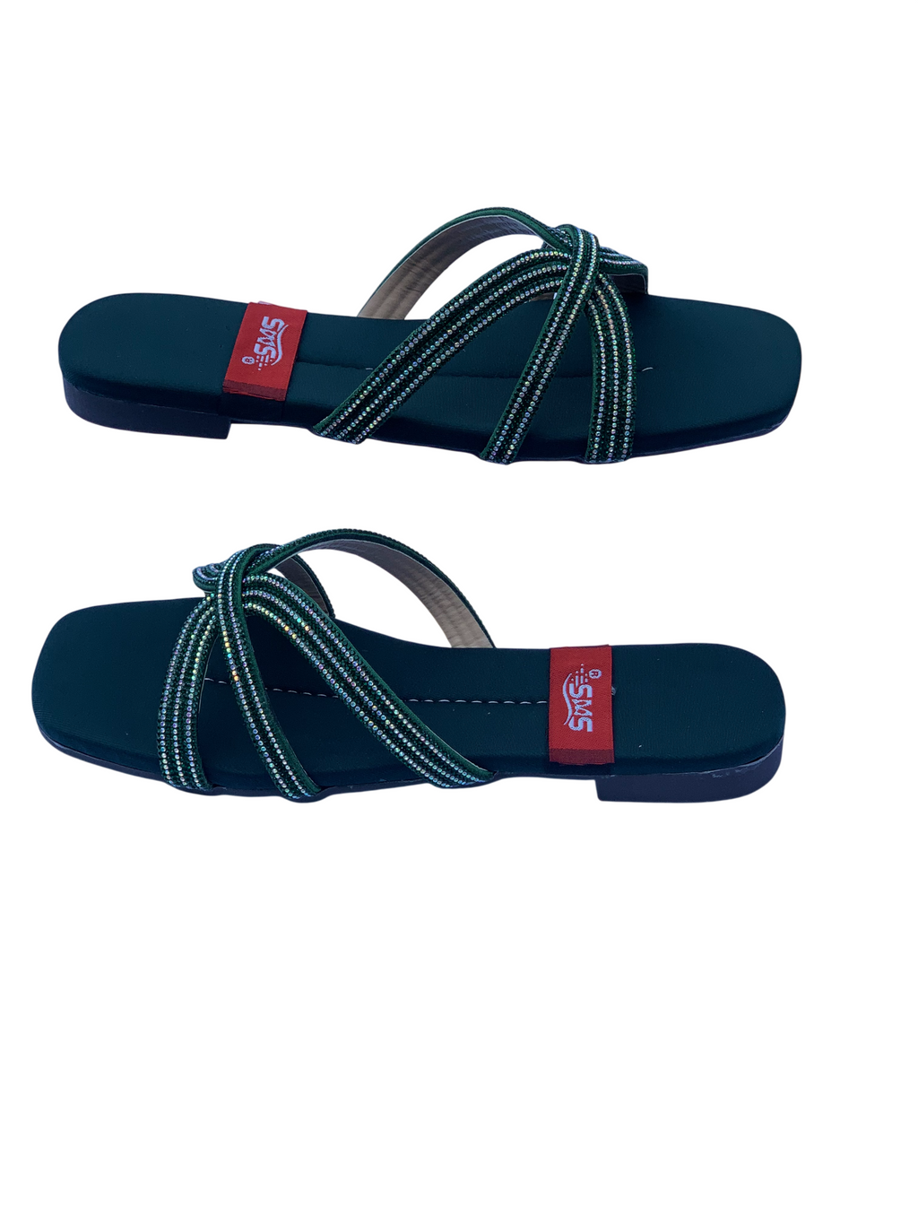Ladies Green Fancy Chappal – Stylish Women's Party & Casual Wear