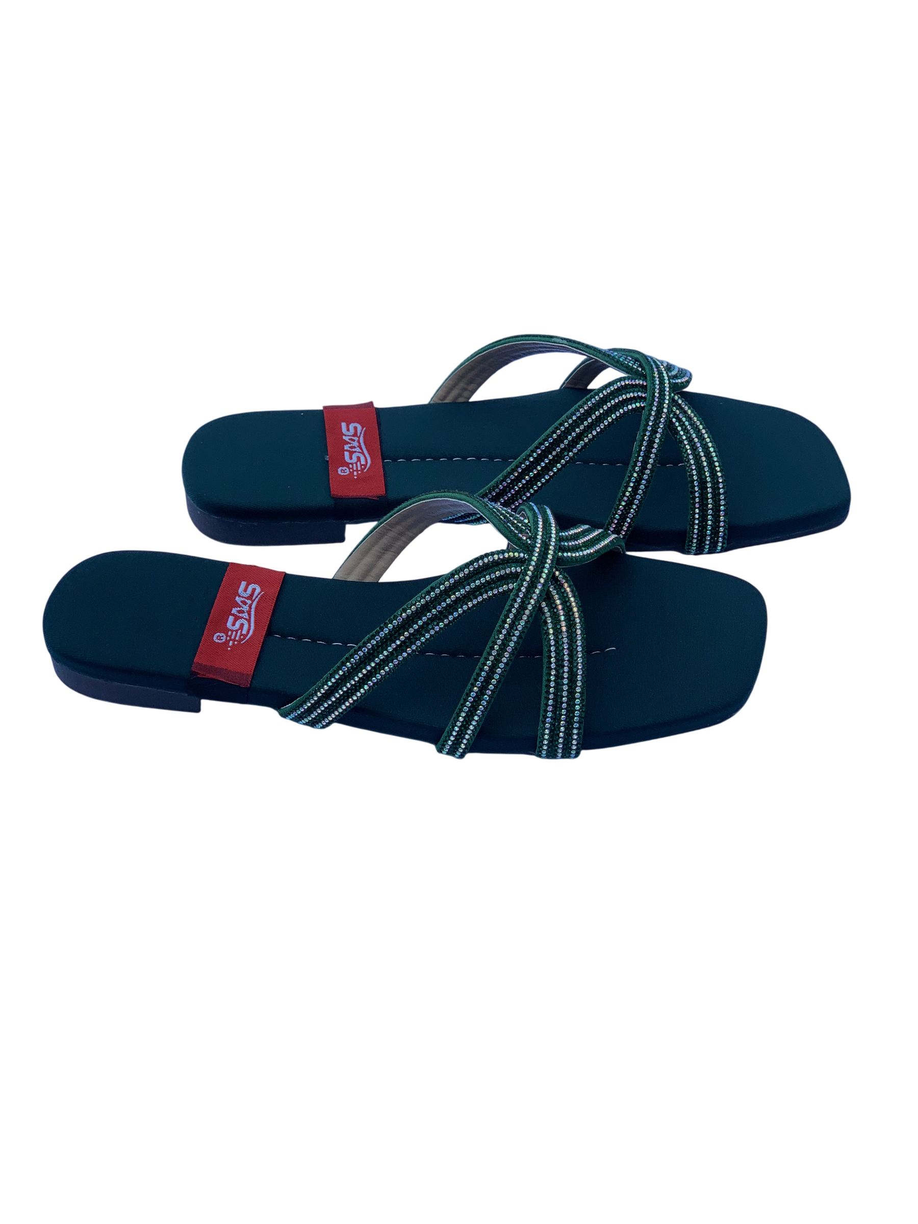 Ladies Green Fancy Chappal – Stylish Women's Party & Casual Wear