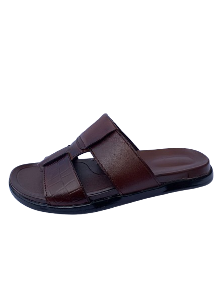 Brown Leather Medicated Chappal – Men's PU Sole Daily & Casual Footwear (SG-MC-5155)
